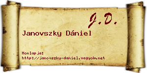 Janovszky Dániel névjegykártya